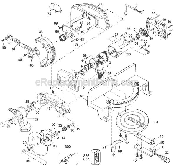 Black and Decker 1710 Type 4 Miter Saw Page A Diagram
