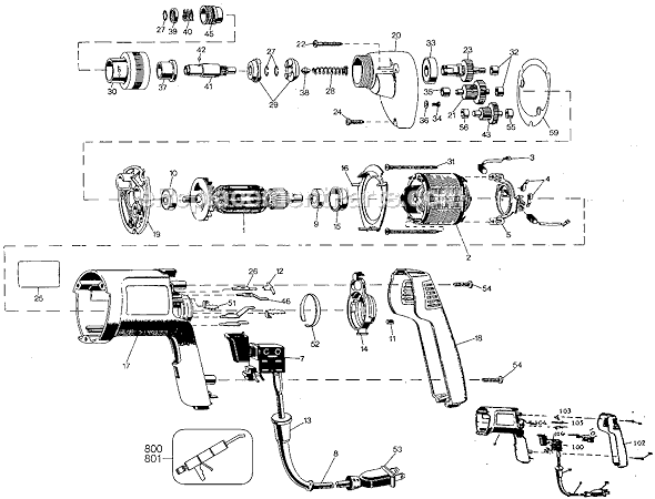 Black and Decker 2045 Type 100 Screwdriver Page A Diagram
