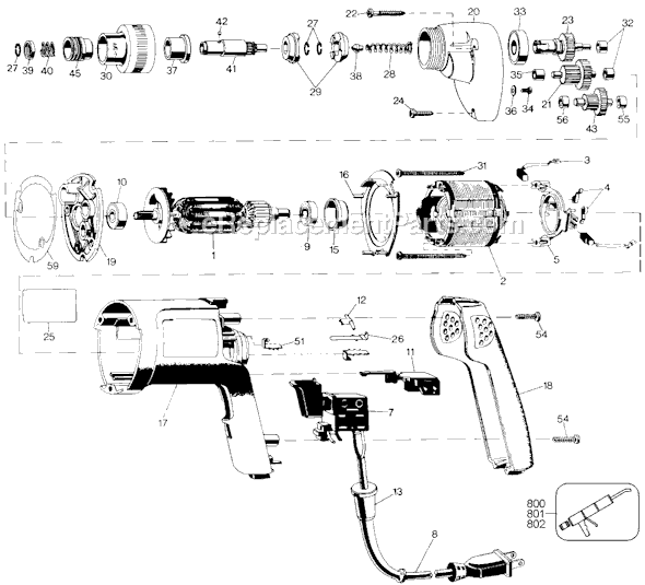 Black and Decker 2045 Type 101 Screwdriver Page A Diagram