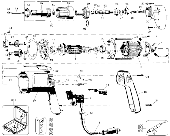 Black and Decker 2049 Type 100 Screwdriver Page A Diagram