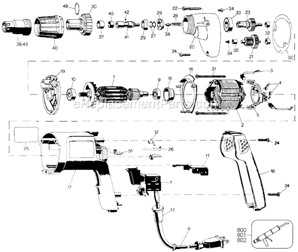 Black and Decker 2059 Type 101 Screwdriver Page A Diagram