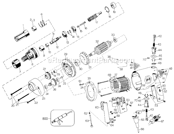 Black and Decker 2059 Type 1 Screwdriver Page A Diagram