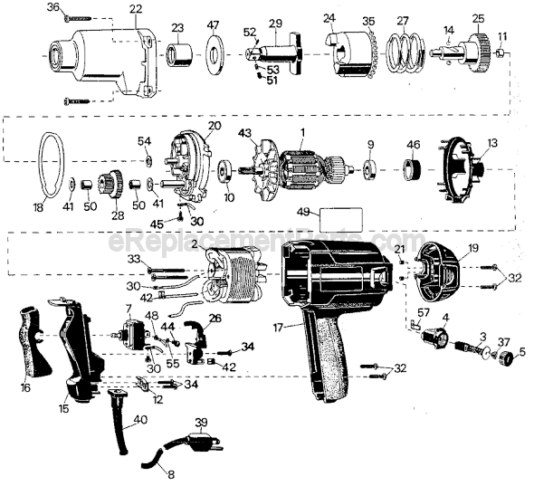 Black and Decker 2214-09 Type 1 Impact Driver Page A Diagram