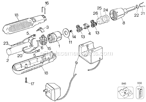Black and Decker 22208 Type 1 Screwdriver Page A Diagram