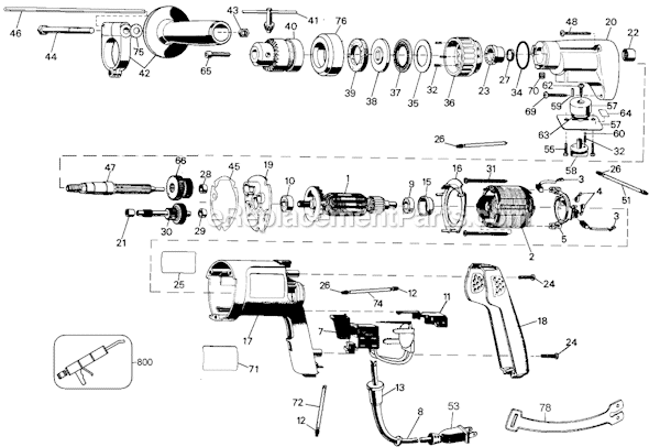 Black and Decker 22830 Type 101 Hammer Drill Page A Diagram