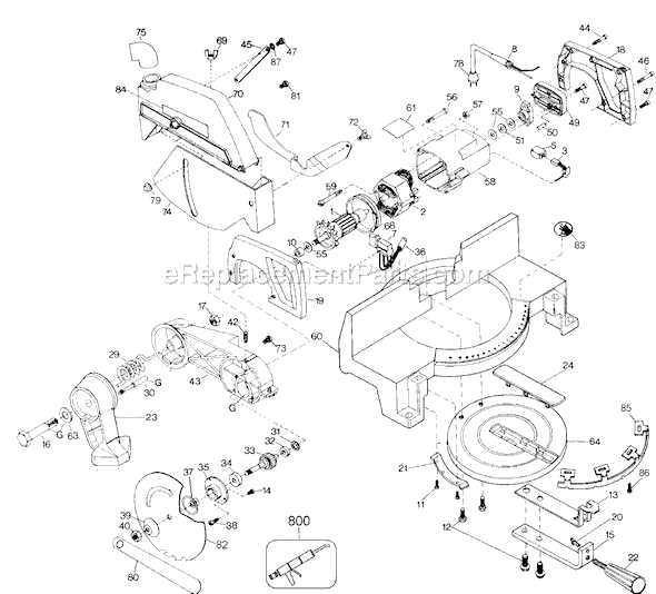 Black and Decker 23481 Type 2 Miter Saw Page A Diagram