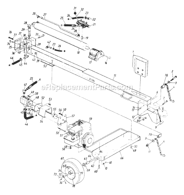MTD 243-610-308 (1993) Log Splitter Page A Diagram
