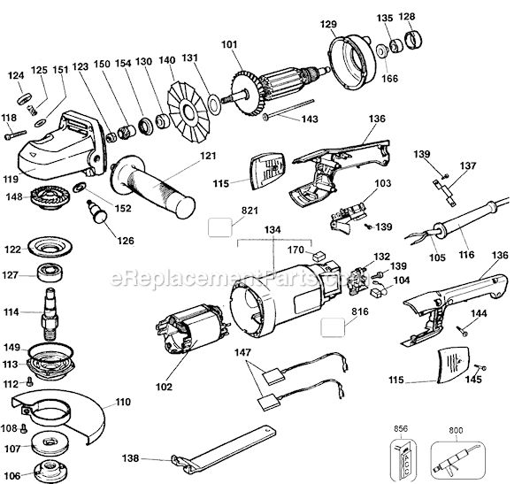 Black and Decker 26438 Type 1 7 Angle Grinder Page A Diagram