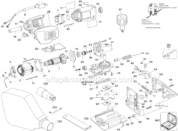 Black and Decker 26730 Type 1 Plate Joiner Page A Diagram