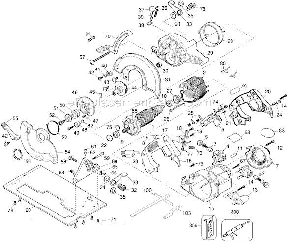 Black and Decker 2684 Type 1 7 1/4 Industrial Saw Cat Page A Diagram