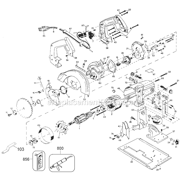 Black and Decker 2690 Type 1 7 1/4 Circular Saw Page A Diagram
