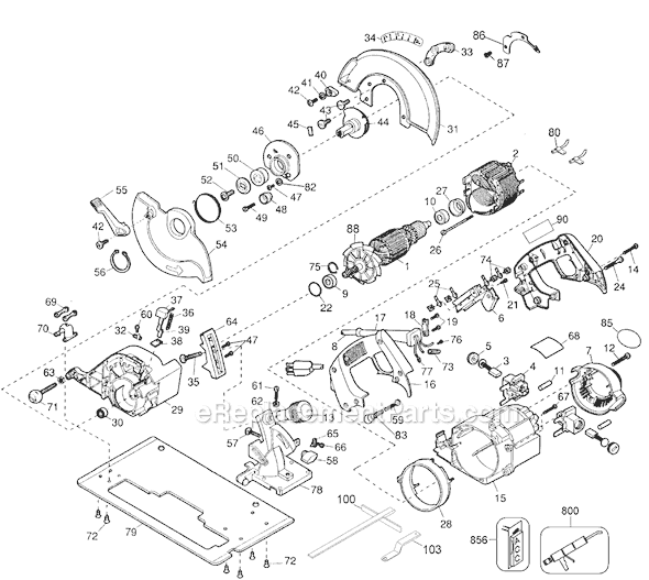 Black and Decker 2695 Type 1 8 1/4 Industrial Circular Saw Page A Diagram