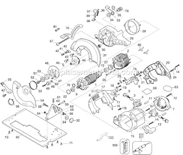 Black and Decker 2697 Type 1 Light Weight Circular Saw Page A Diagram