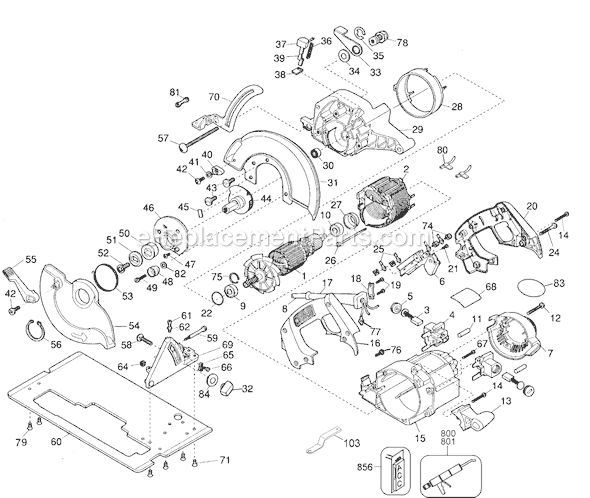 Black and Decker 2697 Type 2 Light Weight Circular Saw Page A Diagram