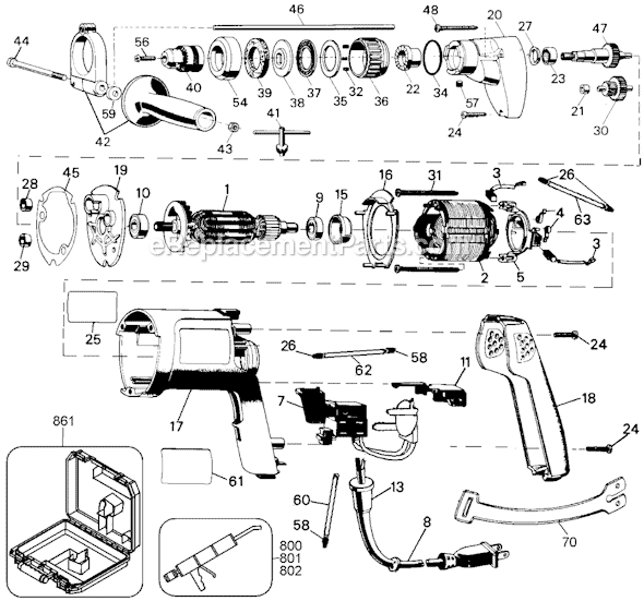 Black and Decker 27115 Type 2 3/8 Hammer Drill Page A Diagram