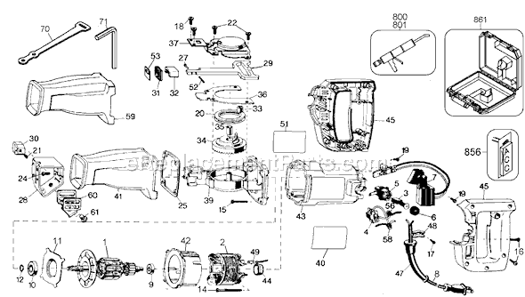 Black and Decker 27126 Type 2 Variable Speed Reciprocating Saw Page A Diagram