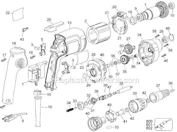Black and Decker 27132 Type 1 Deck / Drywall Screwdriver Page A Diagram