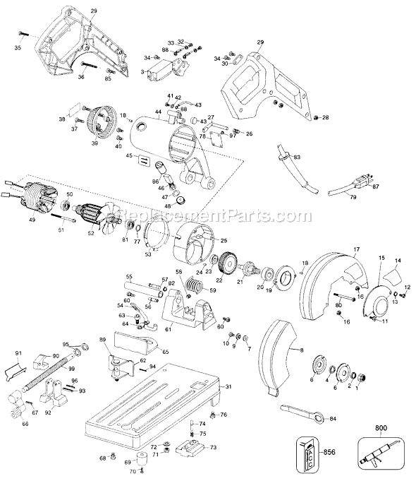 Black and Decker 2731 Type 1 14 Chop Saw Page A Diagram