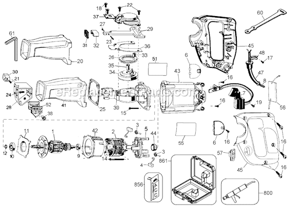 Black and Decker 27503 Type 1 Reciprocating Saw Page A Diagram