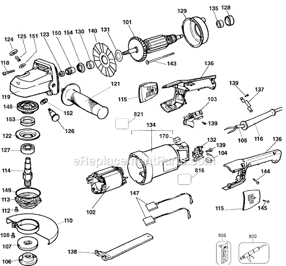 Black and Decker 27704 Type 1 7 Inch Right Angle Grinder Page A Diagram