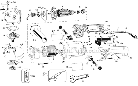 Black and Decker 27713 Type 1 7 Inch Angle Grinder Page A Diagram