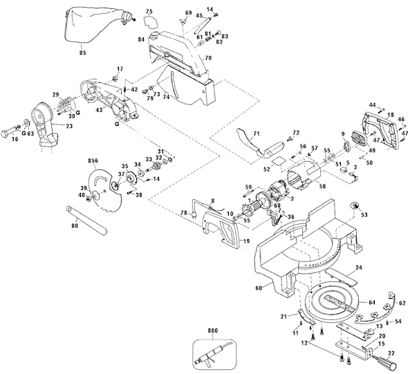Black and Decker 28703 Type 1 10 Mitre Saw Page A Diagram