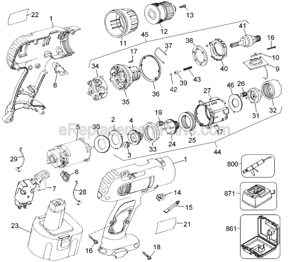 Black and Decker 2895 Type 1 18v Industrial Cordless Drill Page A Diagram