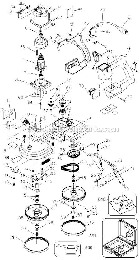 Black and Decker 3129 Type 2 2-Speed Portable Band Saw Page A Diagram