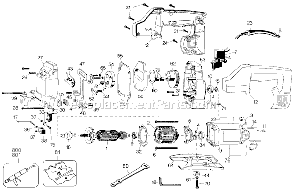 Black and Decker 3153 Type 100 HD Jig Saw Page A Diagram