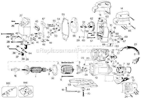 Black and Decker 3159 Type 100 Body Grip 2-Speed Jig Saw Page A Diagram
