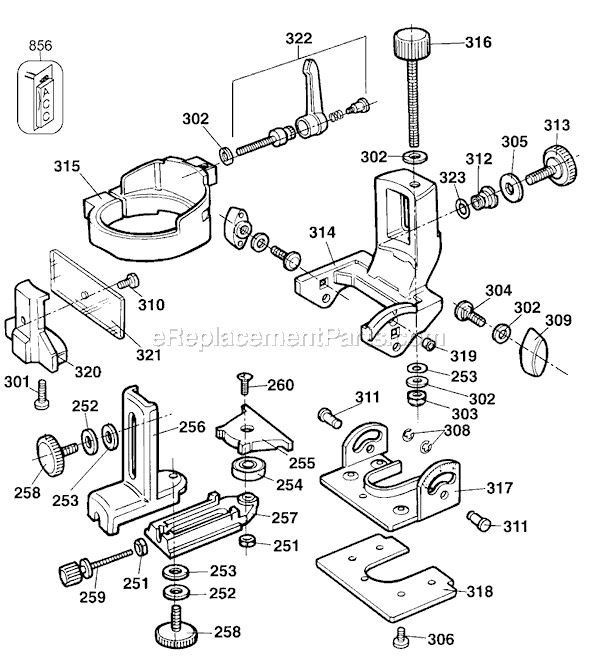 Black and Decker 3276 Type 1 Tilt Base For 3271 Page A Diagram