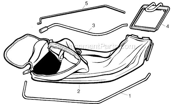 Black and Decker 33089 Type 1 Grass Catcher Page A Diagram