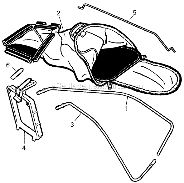 Black and Decker 33089 Type 3 Grass Catcher Page A Diagram