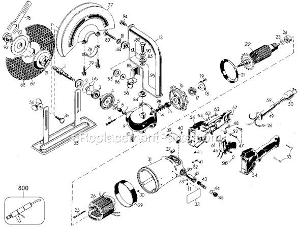 Black and Decker 3912 Type 4 12 Cut Off Machine Page A Diagram