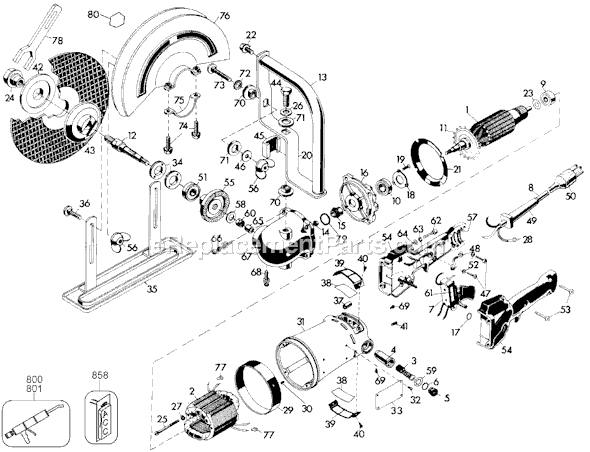 Black and Decker 3912 Type 6 12 Cut Off Machine Page A Diagram