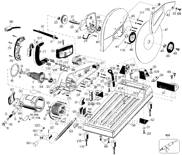 Black and Decker 3934 Type 2 14 Chop Saw Page A Diagram