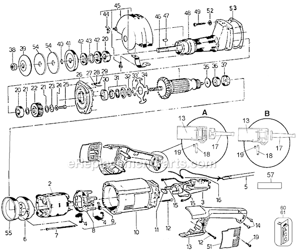 Black and Decker 4279 Type 100 6 Straight Grinder Page A Diagram