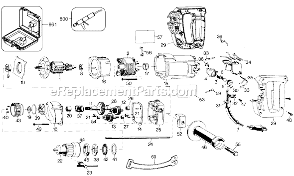 Black and Decker 5036 Type 100 1/2 Hammer Drill Page A Diagram