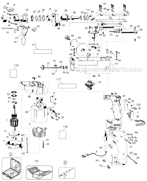 Black and Decker 5041 Type 1 Macho I Rotary Hammer Page A Diagram
