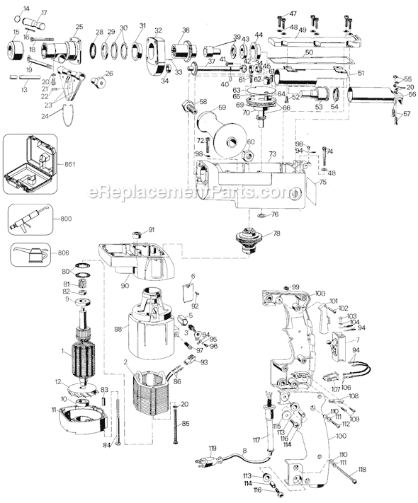 Black and Decker 5042-09 Type 1 HD Rotary Hammer Page A Diagram