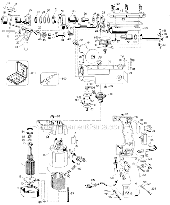 Black and Decker 5043-09 Type 1 HD Rotary Hammer Page A Diagram