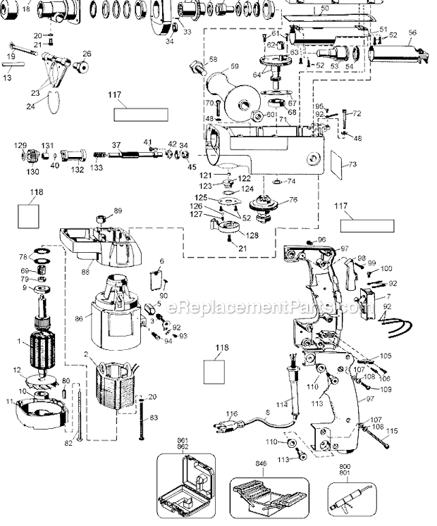 Black and Decker 5043 Type 3 Macho III Rotary Hammer Page A Diagram