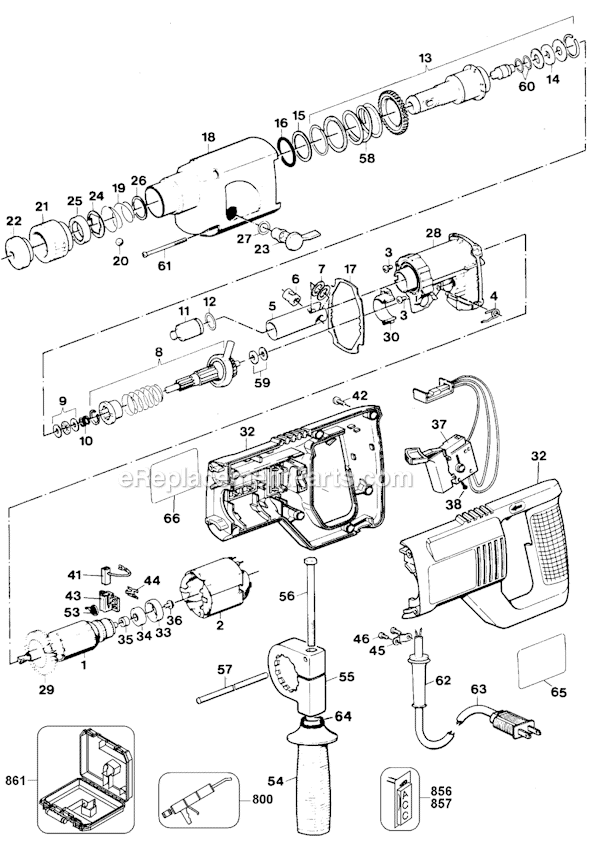 Black and Decker 5054 Type 100 3/4 D Handle Hammer Page A Diagram