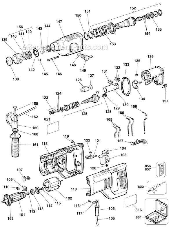 Black and Decker 5054 Type 101 3/4 D Handle Hammer Page A Diagram