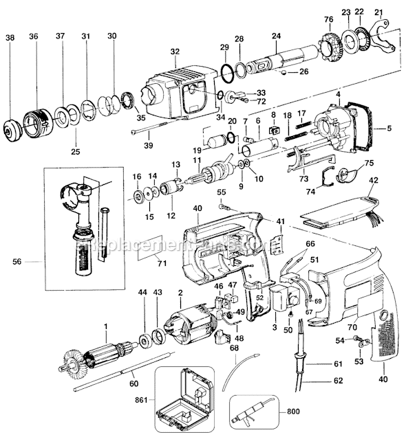 Black and Decker 5056 Type 100 3/4 SDS Hammer Page A Diagram