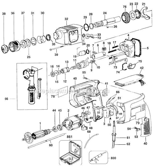 Black and Decker 5056 Type 200 3/4 SDS Hammer Page A Diagram
