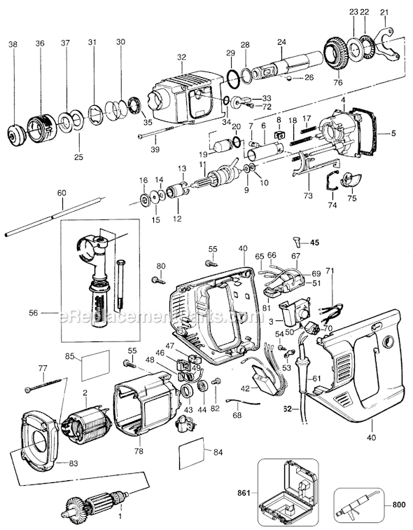 Black and Decker 5057 Type 200 1 SDS Hammer Page A Diagram