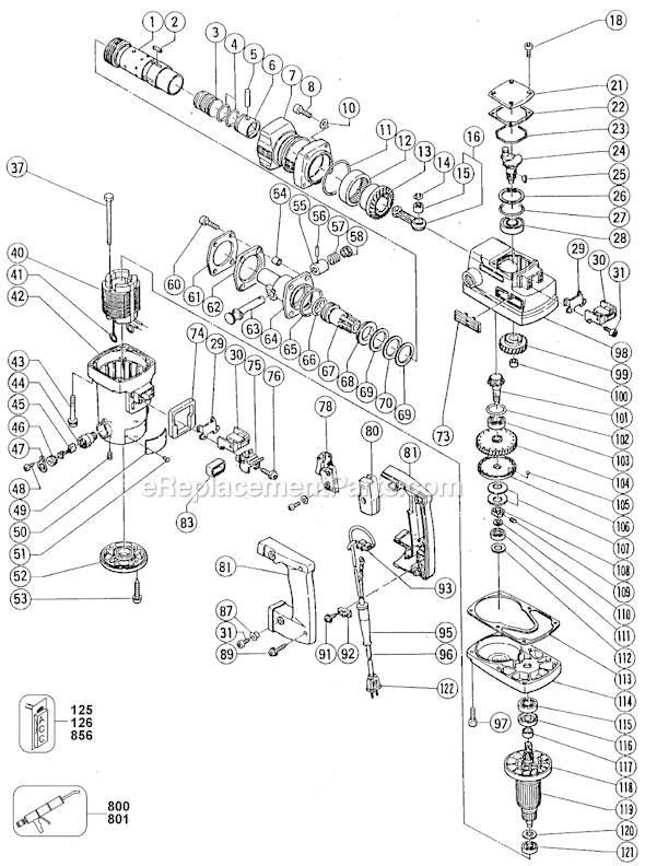 Black and Decker 5059 Type 1 2 Rotary Hammer Page A Diagram