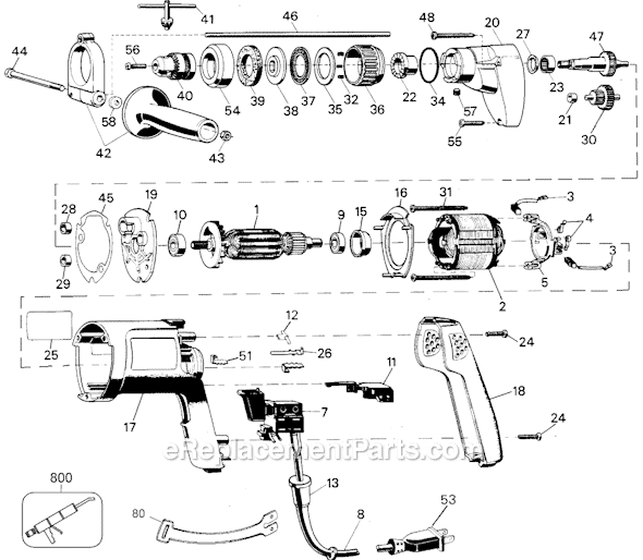 Black and Decker 5070 Type 100 Pistol Grip Hammer Drill Page A Diagram