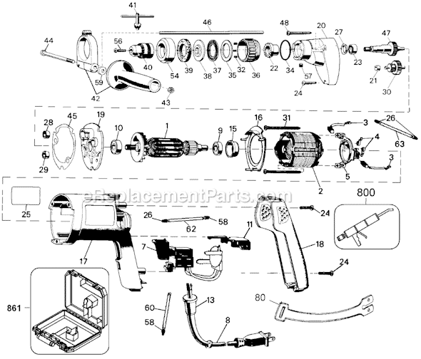 Black and Decker 5070 Type 101 Pistol Grip Hammer Drill Page A Diagram